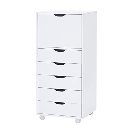 Naomi Home Ultimate Sewing & Craft Storage Cabinet - 6 Drawer Organizer for Arts, Crafts, Sewing Supplies & More - White Multipurpose Cabinet with Ample Space - 6 Drawer, White