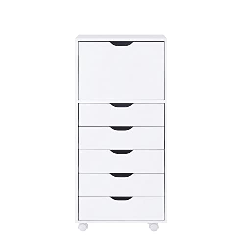 Naomi Home Ultimate Sewing & Craft Storage Cabinet - 6 Drawer Organizer for Arts, Crafts, Sewing Supplies & More - White Multipurpose Cabinet with Ample Space - 6 Drawer, White