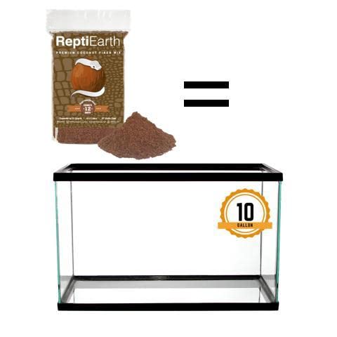 ReptiEarth Fine Coconut Fiber Substrate, Fluffy Small-Strand Reptile Substrate and Snake Bedding for Bioactive Terrarium Tanks, Organic Coco Fiber for Lizards, Frogs, Tarantulas (12 Quart)