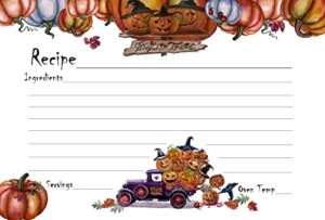 monster mash halloween recipe card (10) spooky jack-o-lanterns, fun recipe cards cooking recipes