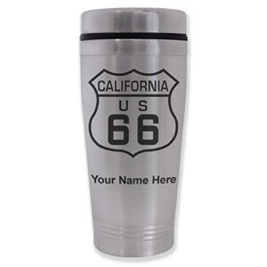 lasergram 16oz commuter mug, route 66 california, personalized engraving included