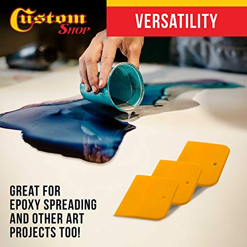 Custom Shop 12" x 12" Autobody Filler Plastic Mixing Board/Palete (Pack of 2) with 3 Inch Body Filler Spreaders (Pack of 10) for Automotive Body Fillers, Putties and Glazes