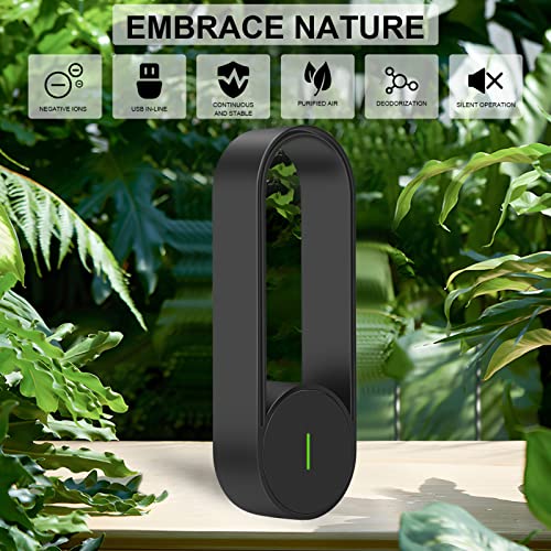 FYY Mini Air Purifier,Personal Portable Negative Ion Generator Air Purifier,Small USB Air Cleaner for Car,Bedroom, Home, Office-Black