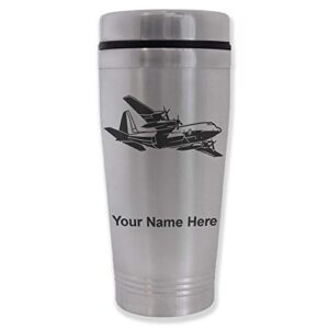 lasergram 16oz commuter mug, cargo airplane, personalized engraving included