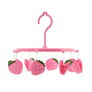 muellery clothes dryer hanger with cute strawberries clips drying rack folding indoor tpqh96409