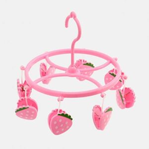 Muellery Clothes Dryer Hanger with Cute Strawberries Clips Drying Rack Folding Indoor TPQH96409