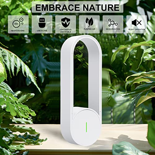 FYY Mini Air Purifier,Personal Portable Negative Ion Generator Air Purifier,Small USB Air Cleaner for Car,Bedroom, Home, Office-White