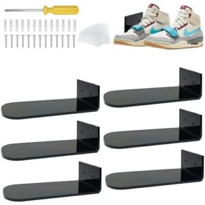 a&h zier 6 pack shoe display shelf floating shoe shelf for sneakers display wall mounted shoe floating shelf acrylic floating shoe shelf shoes rack for showcase sneakers collection on wall
