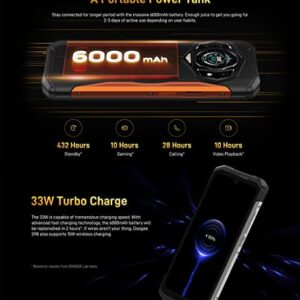 DOOGEE S98 Unlocked Rugged Smartphone, MTK G96 8GB+256GB Android 12 IP68 Waterproof Phone, 64MP+20M Night Vision Camera, 6.3"FHD+, 6000mAh, Global Unlocked Dual SIM 4G Rugged Phone NFC OTG GPS, Black