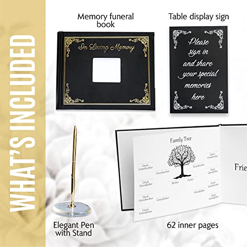 Funeral Guest Book for Memorial Service with Picture, Guest Book for Funeral with Signature Pen, Celebration of Life Guest Book, Memorial Service Guest Book, Memory Book for Celebration of Life