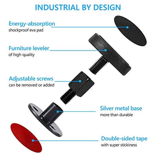 LIJQCI Bed Frame Anti-Shake Tool 4 Pack Adjustable Threaded Metal Headboard Cushion Stoppers Protect The Wall from Banging (1.85-2.63in)