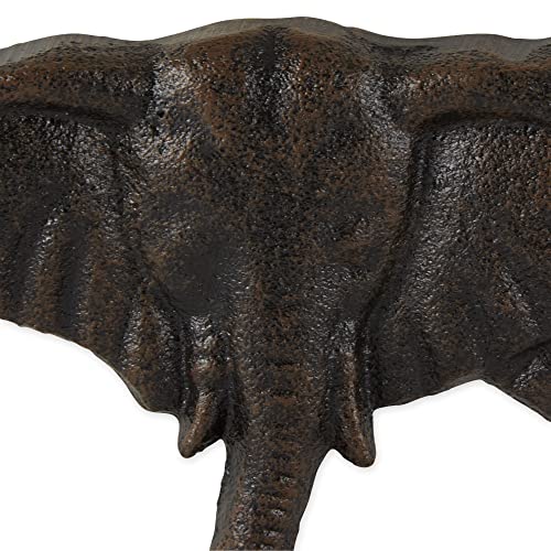 DII Decorative Cast Iron Wall Hook Collection, Triple Elephant