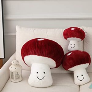 Fun Sunma Lovely Mushroom Pillow Stuffed Cute Plush Mushroom Pillow (Small Pillow) Red and White