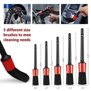 OELON 22 PCS Car Detail Brush Kit, Car Auto Drill Wash Brushes Set, Automotive Car Interior Brush Cleaning Kit for Wheel, Air Vents, Dashboard, Emblems, Engine, Carpet, Tire, Rim, Leather