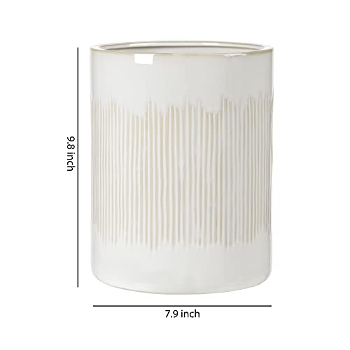 Motifeur Bathroom Wastebasket - Resin Decorative Trash Can (Ivory)…