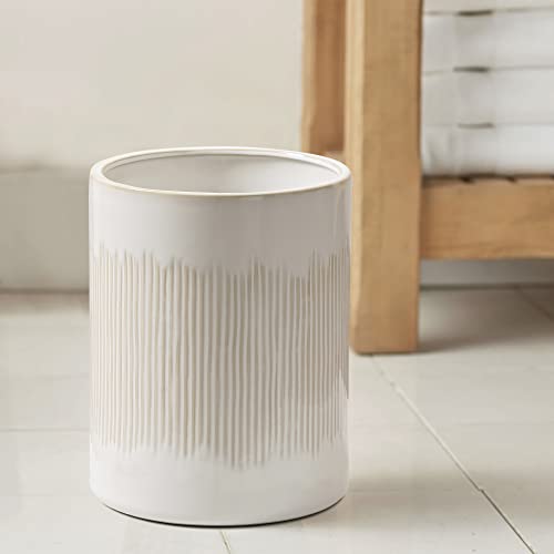 Motifeur Bathroom Wastebasket - Resin Decorative Trash Can (Ivory)…