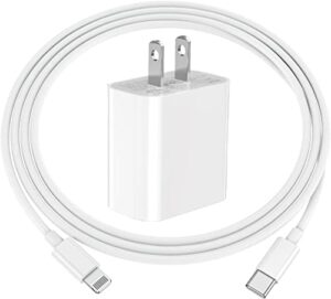 [apple mfi certified] iphone 14 13 fast charger, 20w usb c pd wall charger power rapid adapter with original 6ft type c to lightning quick sync cable for iphone 14/13/12/11/xs/xr/x/8/se/ipad/airpods