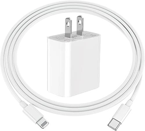 [Apple MFi Certified] iPhone 14 13 Fast Charger, 20W USB C PD Wall Charger Power Rapid Adapter with Original 6FT Type C to Lightning Quick Sync Cable for iPhone 14/13/12/11/XS/XR/X/8/SE/iPad/AirPods