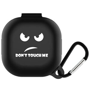 cacoe silicone case for samsung galaxy buds 2 pro (2022)/ samsung galaxy buds pro (2021)/galaxy buds 2/galaxy buds live（2020,funny cute protective earbuds case cover with keychain (black)