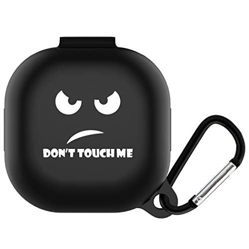 CACOE Silicone Case for Samsung Galaxy Buds 2 Pro (2022)/ Samsung Galaxy Buds Pro (2021)/Galaxy Buds 2/Galaxy Buds Live（2020,Funny Cute Protective Earbuds Case Cover with Keychain (Black)