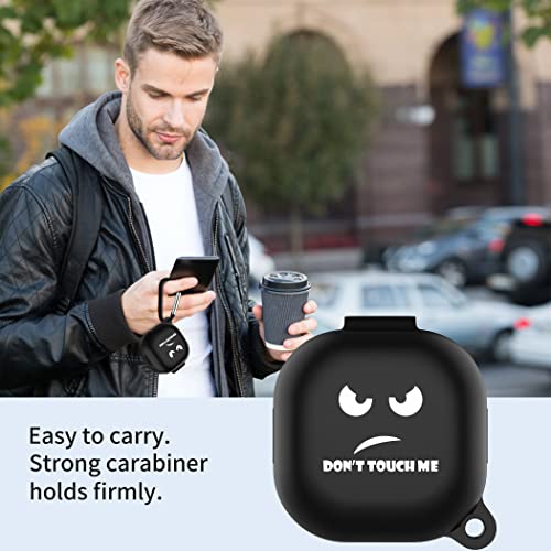 CACOE Silicone Case for Samsung Galaxy Buds 2 Pro (2022)/ Samsung Galaxy Buds Pro (2021)/Galaxy Buds 2/Galaxy Buds Live（2020,Funny Cute Protective Earbuds Case Cover with Keychain (Black)