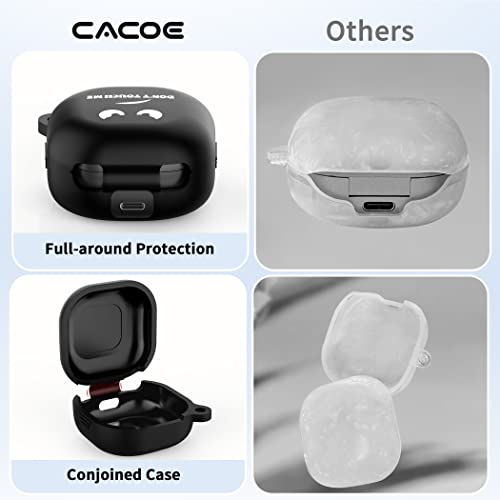 CACOE Silicone Case for Samsung Galaxy Buds 2 Pro (2022)/ Samsung Galaxy Buds Pro (2021)/Galaxy Buds 2/Galaxy Buds Live（2020,Funny Cute Protective Earbuds Case Cover with Keychain (Black)