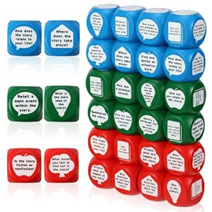 reading comprehension cubes 3 colored language reading manipulatives learning cube question dice tools for elementary school classroom kids teacher teaching supplies (24)