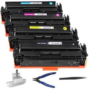 vikua 206x toner cartridges 4 pack high yield no chip, compatible with color laserjet pro m255dw m255nw mfp m282nw m283cdw m283fdn m283fdw printers, black cyan yellow magenta, with chip tools