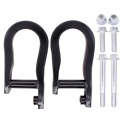 XtremeAmazing 2Pcs Front Bumper Tow Hook Shackles Kit Black