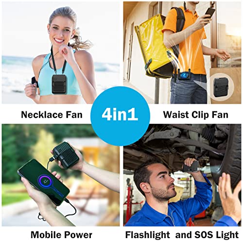 DTZY 10000mAh Rechargeable Waist Clip Fan, Personal Fan with super powerfull wind, Hands-free USB Belt Fan for Outdoor Works, Hiking, Sports, Camping