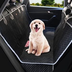 dog car seat cover for back seat, yagud 100% waterproof, 600d scratch resistant and nonslip dog seat cover protector, washable, quilted pet bench cover for suv, truck & sedan, dark black, 58" x 54"