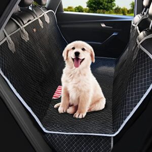 Dog Car Seat Cover for Back Seat, Yagud 100% Waterproof, 600D Scratch Resistant and Nonslip Dog Seat Cover Protector, Washable, Quilted Pet Bench Cover for SUV, Truck & Sedan, Dark Black, 58" x 54"