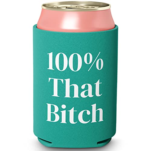 Sassy, Waterproof 100% That Turquoise Can Cooler. Durable Neoprene Beer, Soda, Water, or Other Beverage Sleeve. Novelty Drink Coolie is a Great Party or Bday Gift for Your Friend or Sister, 12 oz