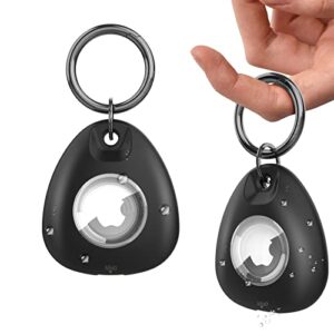 waterproof apple airtag keychain case with key ring | ipx8,ultra-durable,fully enclosed | air tag holder case for luggage,keys,dog collar(2 pack)
