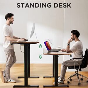Totnz Memory Electric Height Adjustable Desk Sit Stand Up Computer Workstation for Home Office, 48inch, Rustic Brown