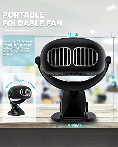 Kaylocheer Clip On Fan, Baby Stroller Fan, 4000mAh, 360° Rotation, Cool & Quiet, 3 Speeds, USB Charging, Convenient Travel Tool.(natural black)