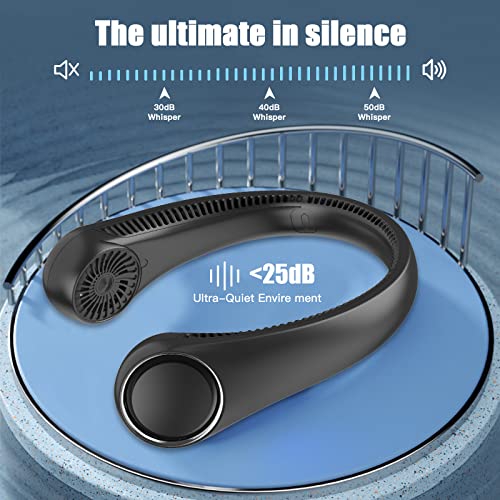HOKC-N Neck Fan Portable Rechargeable, Personal Cooling Wearable Fan, Hands-Free Bladeless Fan, 78 Air Outlets, Low Noise, 3-speed Adjustable, Up to 12 Hours of Use