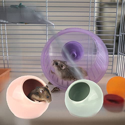 LIZHOUMIL Ceramic Hamster House Pet Summer Cooling House Hideout Hamster Cave Mini Hut Cage Suitable for Hamster Gerbil Rat Mice and Small Animal Gifts for Pets Pink