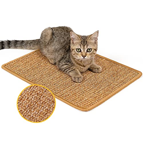 Conlun Cat Scratcher Mat,Natural Sisal Cat Scratch Pad,Horizontal Floor Cat Scratching Pads Rug for Indoor Cats Grinding Claws Nails,Cat Furniture Protector for Couch & Carpets & Sofas