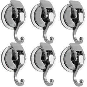 yssiladi suction cup hooks heavy duty vacuum suction shower hooks glass suction cup hooks bathroom robe hooks reusable, no hole punched, for garland decoration (silver, 6 pack)
