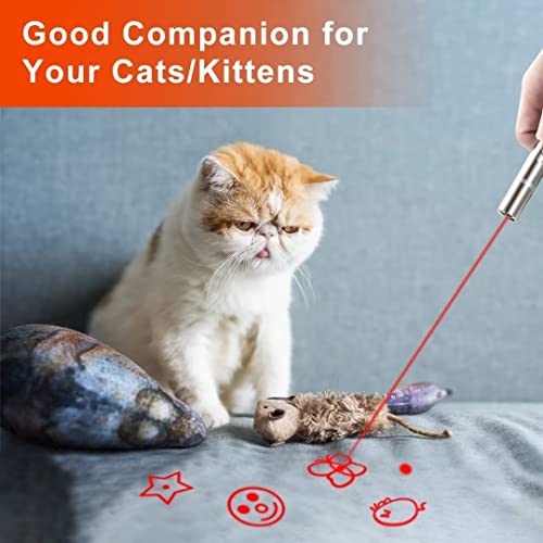 Crispka Laser Pointer Cat Toy,Cat Toy Interactive Red Dot Dog Laser Pointer Toys for Indoor Cat and Dog Play,USB Recharge Long Range 3 Modes Lazer Playpen