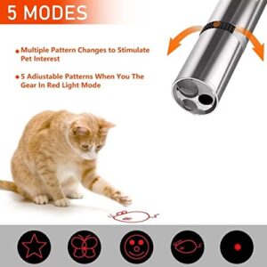 Crispka Laser Pointer Cat Toy,Cat Toy Interactive Red Dot Dog Laser Pointer Toys for Indoor Cat and Dog Play,USB Recharge Long Range 3 Modes Lazer Playpen