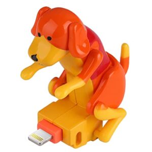 teursa funny dog charger cable stray dog charging cable 4 ft usb charger cable for phone (lightning cable, orange)