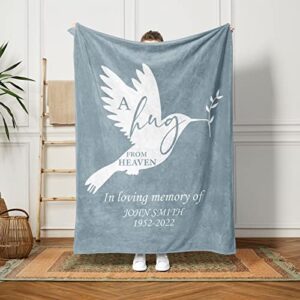 Personalized Memorial Blanket Custom Throw Blanket In Loving Memory of Mom Dad Sorry for Loss Sympathy gift Remembrance Gift Bereavement Gift (Minky, 30x40 inches)