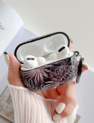 Flower Case Compatible with Apple AirPods Pro Floral, Leaf Smooth Design Cute Kawaii Protective Case Anti-Fall Headphone Case for Airpod Pro Case (AirPods Pro, Rose Gold Leaf)