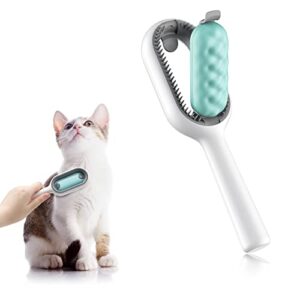 petgravity cat cleaning brush self cleaning slicker brushes for dogs cats pet grooming brush tool gently removes loose undercoat mats tangled hair slicker brush for pet massage (longhaired blue)