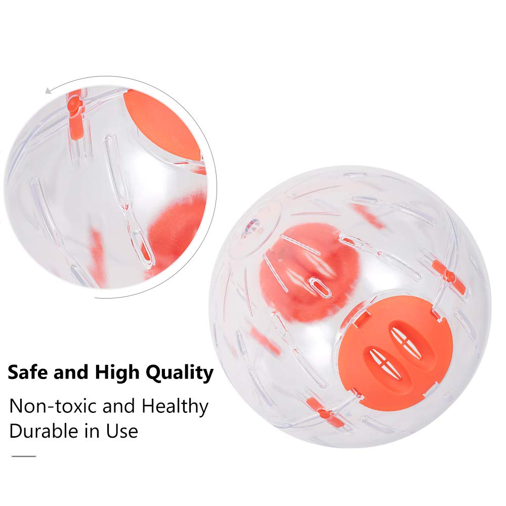 Hamster Ball Clear Plastic Sport Ball for Hamster Running Exercise Ball with Stand Small Pet Rodent Guinea Pig Mice Gerbil Jogging Ball Toy (16cm/6.3inch, Pink)