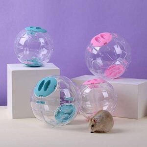 Hamster Ball Clear Plastic Sport Ball for Hamster Running Exercise Ball with Stand Small Pet Rodent Guinea Pig Mice Gerbil Jogging Ball Toy (16cm/6.3inch, Pink)