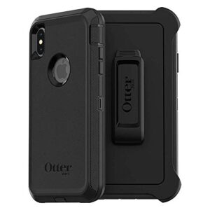 otterbox defender series rugged case for iphone xs max (only) case only - non-retail packaging - black - with microbial defense