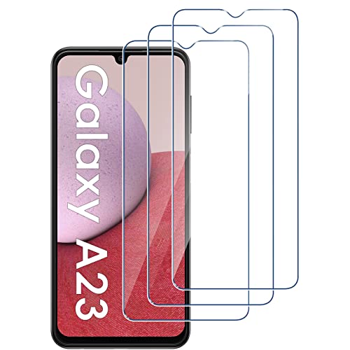 [3 Pack] for Samsung Galaxy A23 5G Screen Protector, Tempered Glass HD Clear 9H Hardness Protector Film for Galaxy A23 6.6” 2022, Anti Scratch Bubble Free Easy Install Case Friendly - Transparent